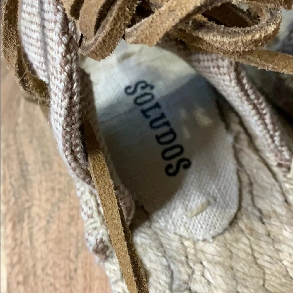 Soludos | Lace Up Suede Espadrilles Red/Blue Tassels
